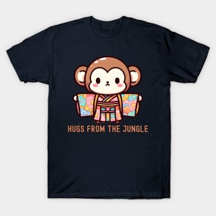 Japanese monkey Free hugs T-Shirt